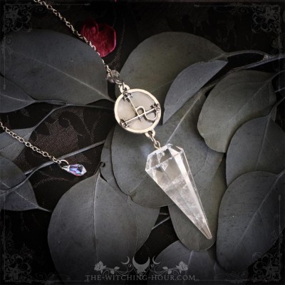 Sigil of Lilith pendulum in rainbow moonstone