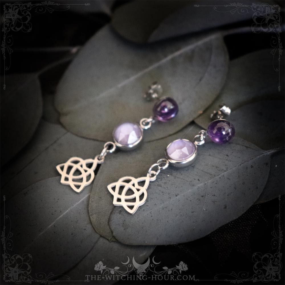 Boucles d'oreilles celtiques en améthyste