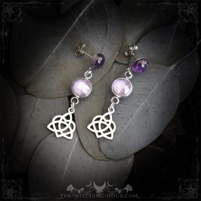 Boucles d'oreilles celtiques en améthyste