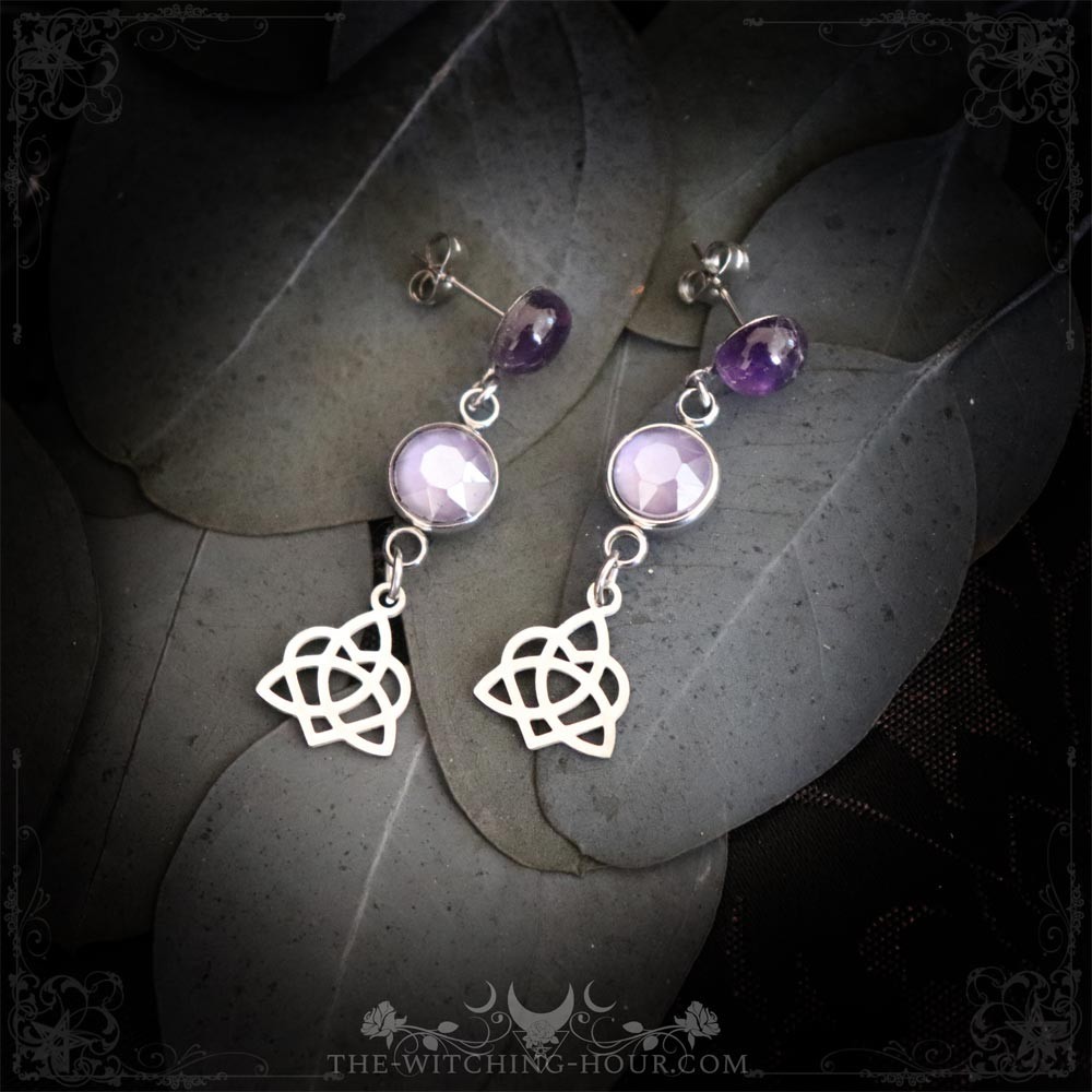 Boucles d'oreilles celtiques en améthyste