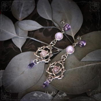 Triquetra earrings with amethyst