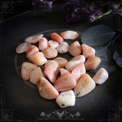 Pink Peruvian opal runes