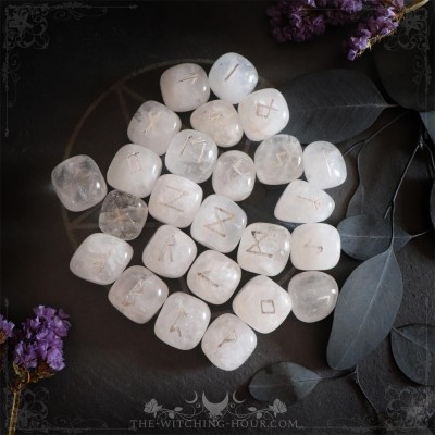 Handmade quartz runes set