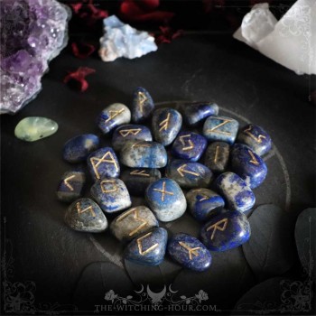 Handmade lapis lazuli runes