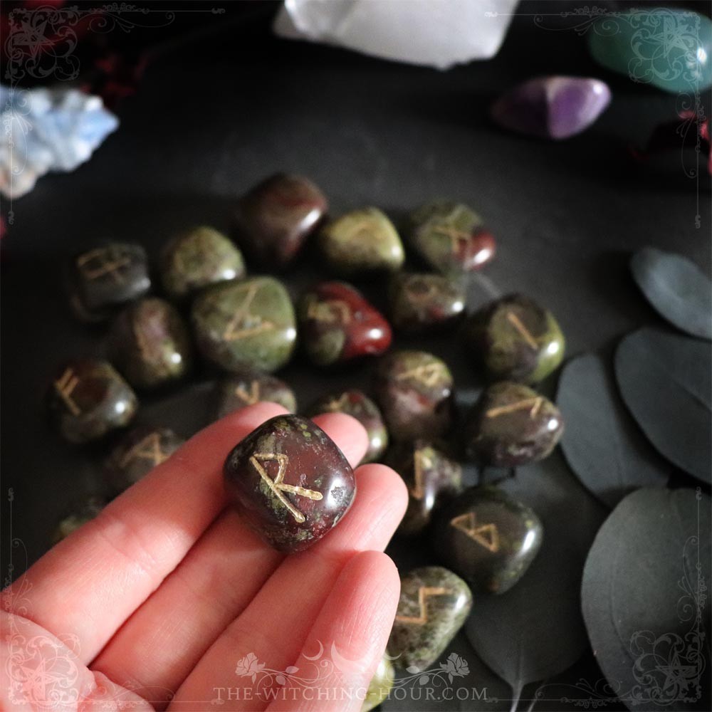 Runes en jaspe sang de dragon