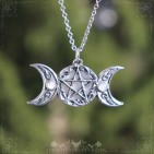 Pendentif pentagramme et triple lune &quot;Freya's Moon&quot;