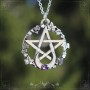 Pendentif pentacle et croissant de lune "Wiccan moon"