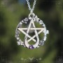 Pendentif pentacle et croissant de lune &quot;Wiccan moon&quot;