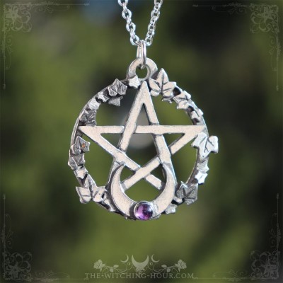 Amethyst pentagram necklace