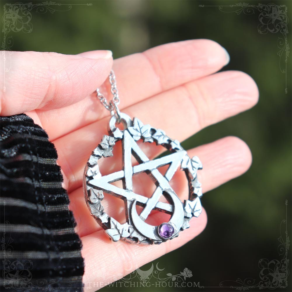 Amethyst pentagram necklace