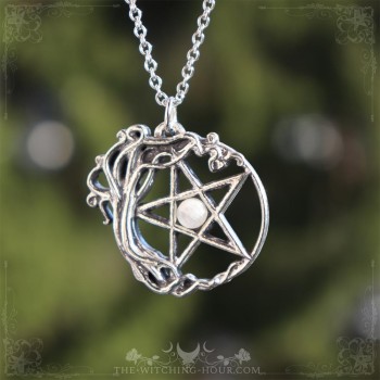 Pentagram and tree of life pendant
