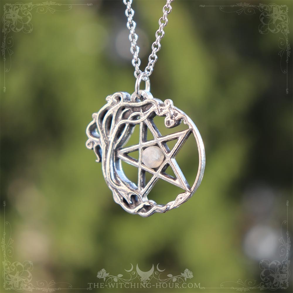 Pentagram and tree of life pendant