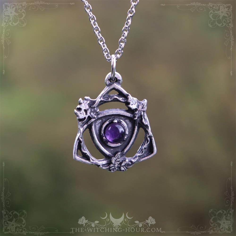 Triquetra necklace with amethyst