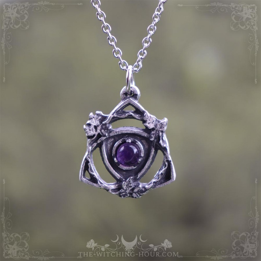 Triquetra necklace with amethyst