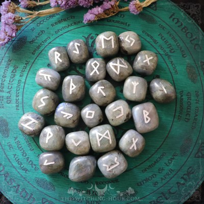 Handmade labradorite runes