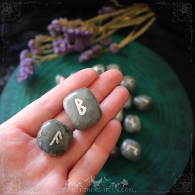 Handmade labradorite runes