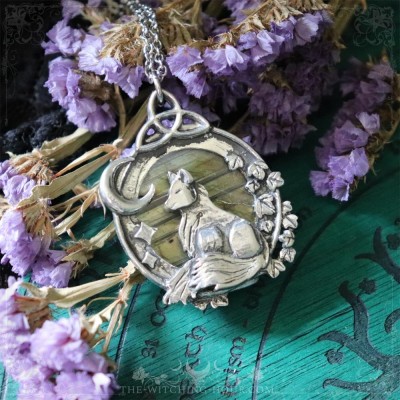 Pendentif renard en labradorite