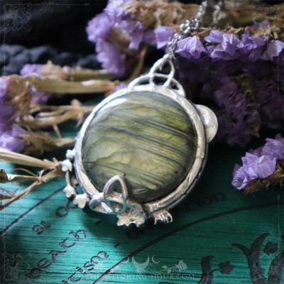 Pendentif renard en labradorite