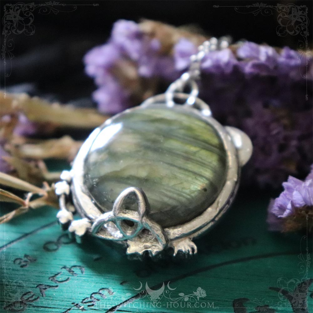 Pendentif renard en labradorite