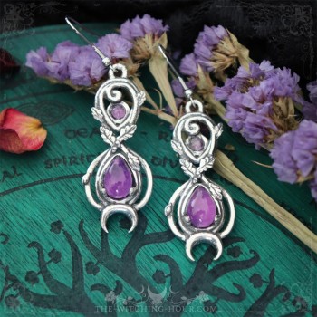 Elven earrings with amethyst