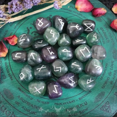 Handmade fluorite runes