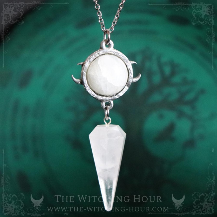 Rock crystal pentagram necklace