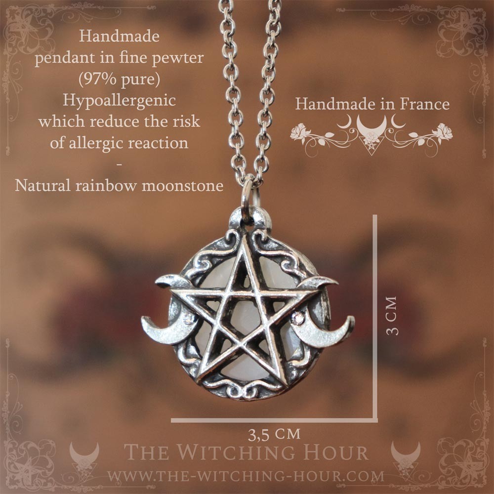 Pendentif pentagramme et triple lune