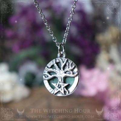 Tree of life and pentagram pendant "The Hidden Light"