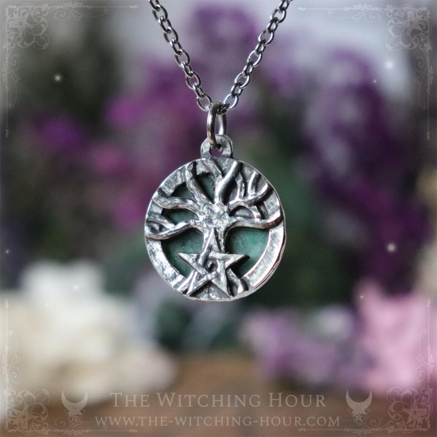 Tree of life and pentagram pendant