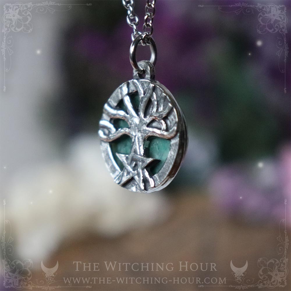 Tree of life and pentagram pendant