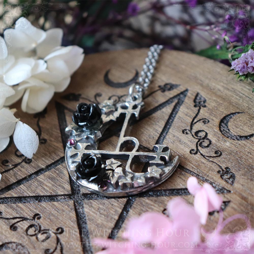 Sigil of Lilith necklace with roses