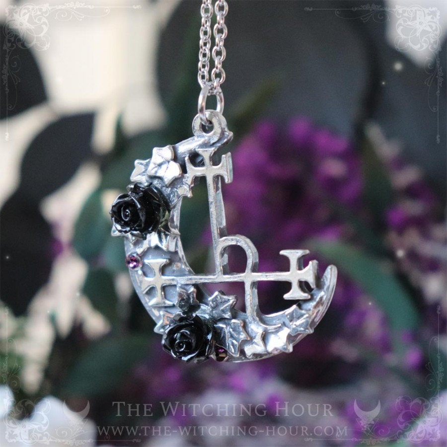 Sigil of Lilith necklace with roses