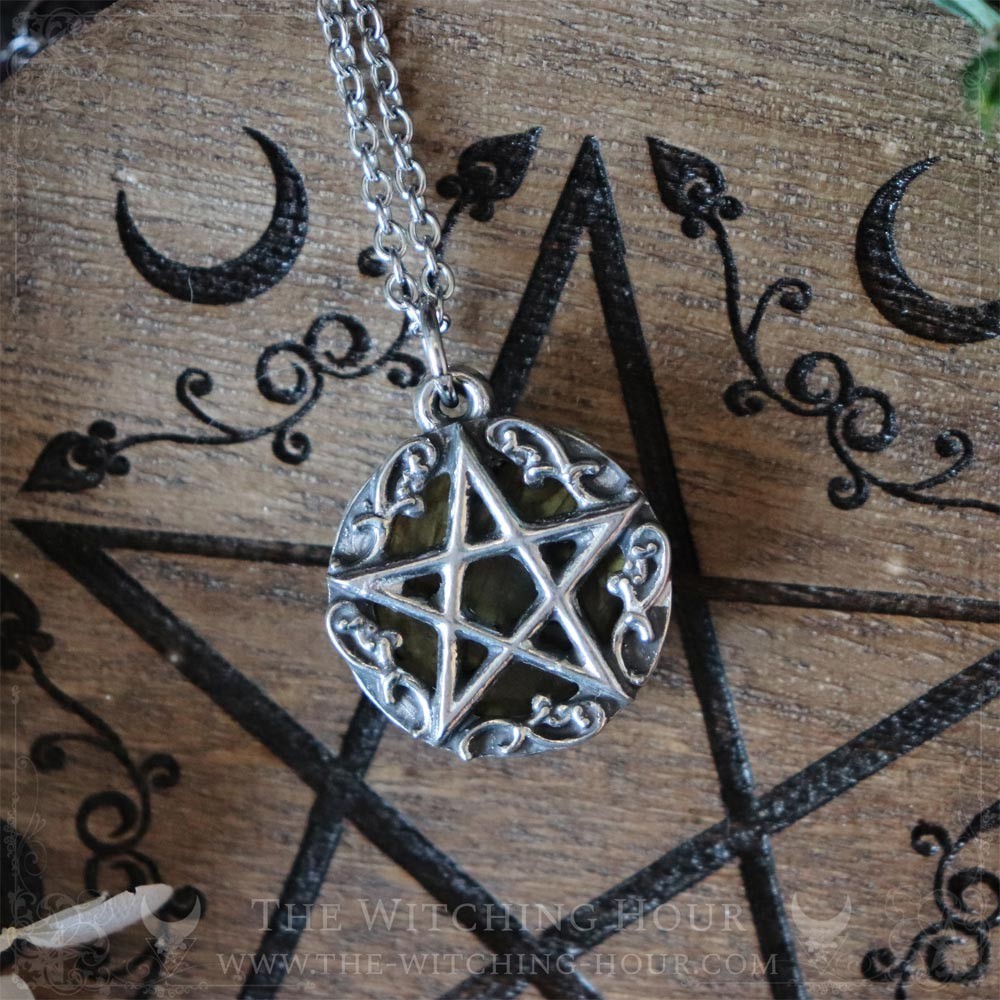 Pendentif pentacle labradorite