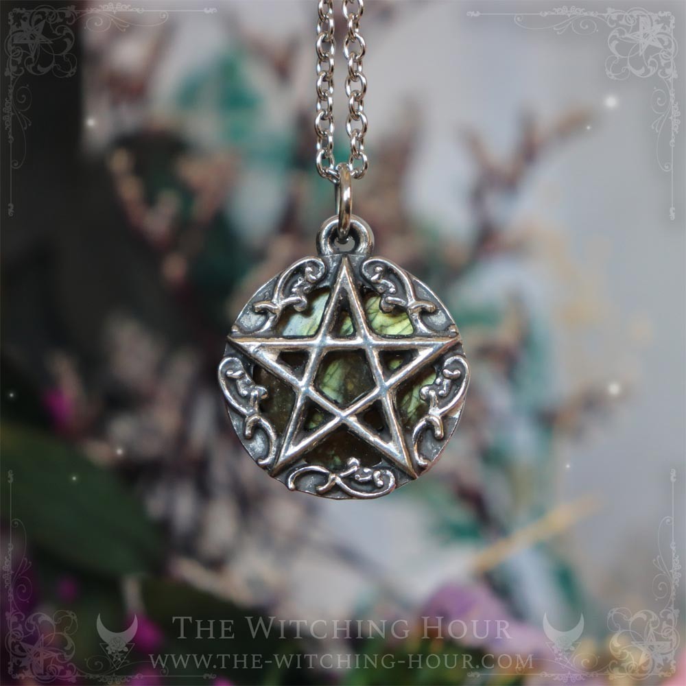 Pendentif pentacle labradorite