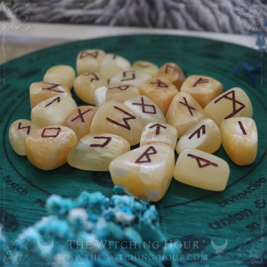 Runes artisanales en jade topaze