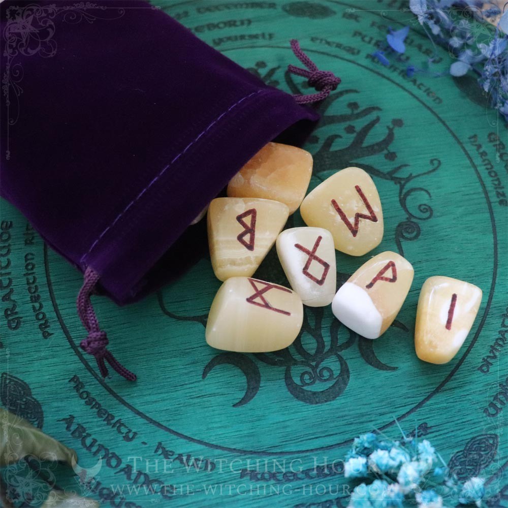 Handmade topaz jade runes