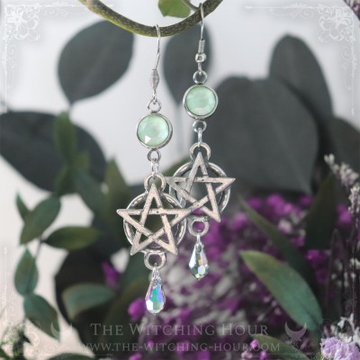 Boucles d'oreilles pentacles "Dryadëria"