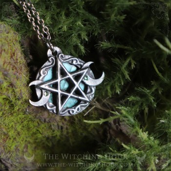 Pentagram necklace with blue labradorite - unique edition