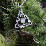 Celtic triquetra pendant with rainbow moonstone