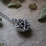 Pendentif pentacle en obsidienne œil céleste
