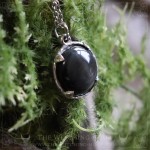 Pendentif pentacle en obsidienne œil céleste