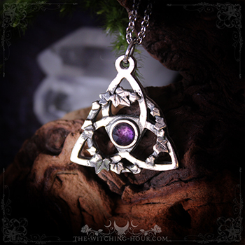 Amethyst triquetra pendant