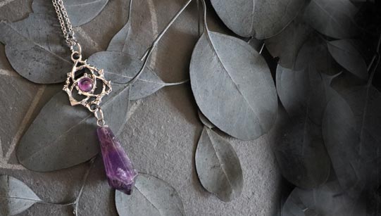 Amethyst pendulum necklace