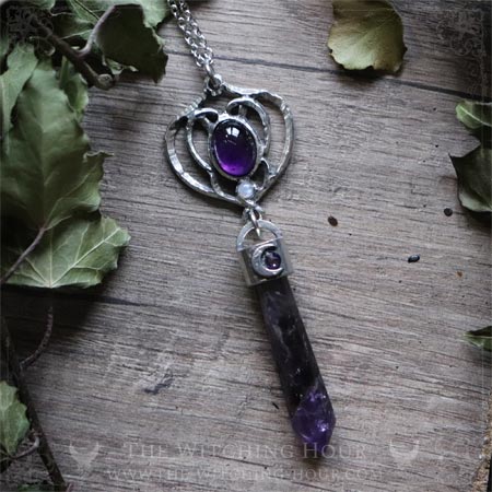 Elven necklace with amethyst