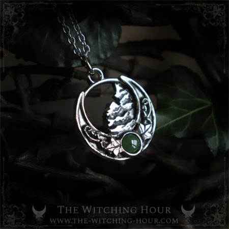 Forest necklace on a moon crescent