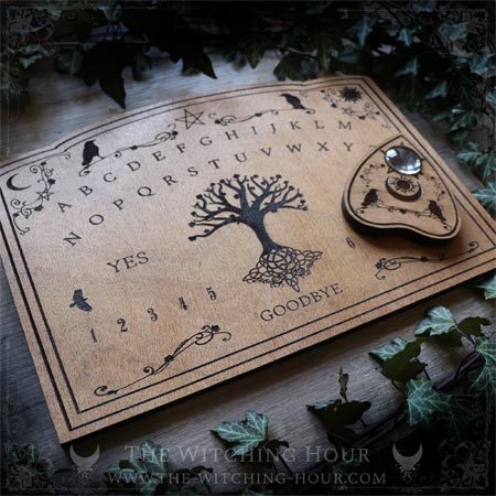 Planche ouija en bois avec arbre de vie