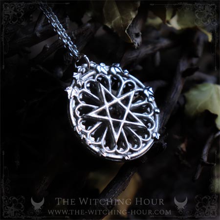 Gothic cathedral pentacle pendant