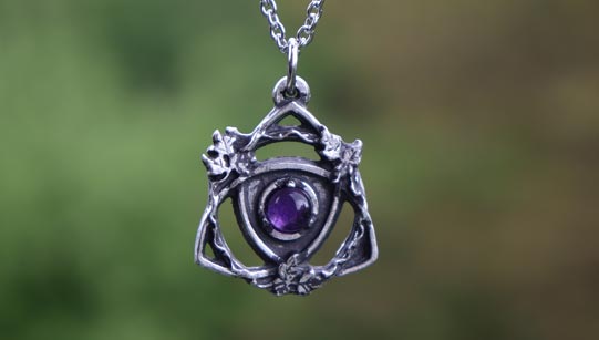 Triquetra necklace with amethyst