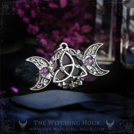 Celtic triquetra necklace with amethyst